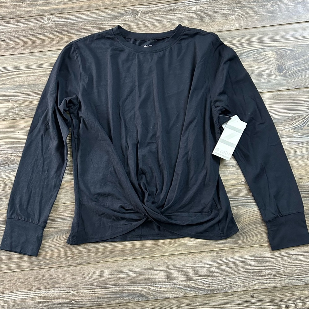Zella girls long sleeve twist front shirt